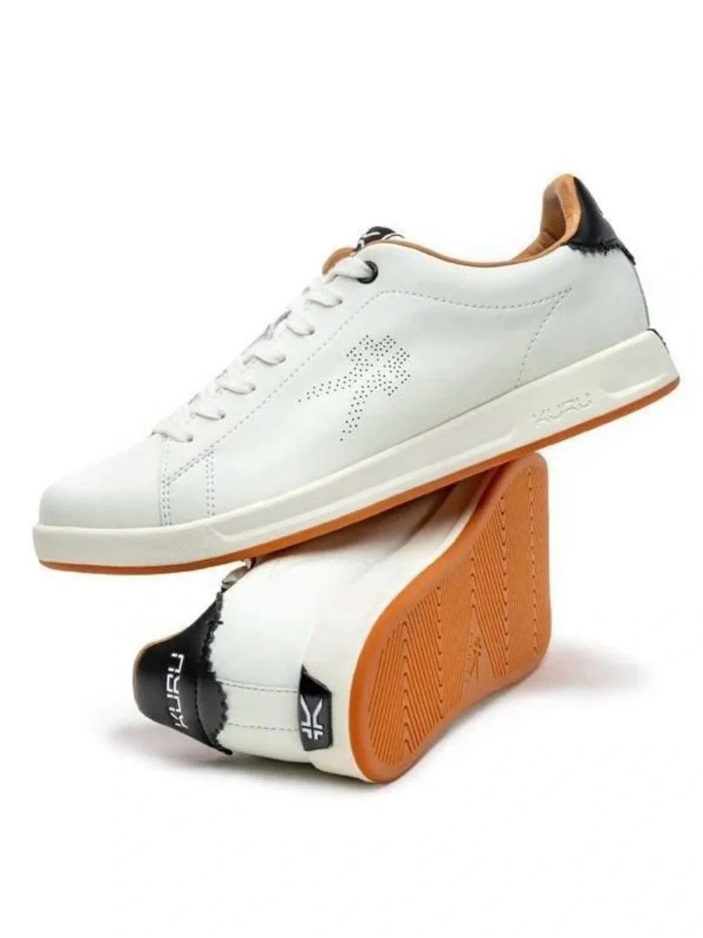 KURU new Roam White Leather Sneakers with Black Detail - Picture 16 of 16
